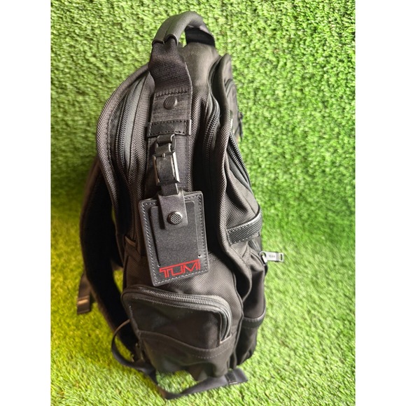 tumi alpha lightweight backpack carry bag ballistic nylon black style Tumi Alpha 3 Black Ballistic Nylon Leather Trim Backpack Mens Bag MSRP $695